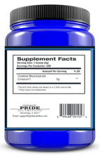 Creatine Monohydrate Ultra Micronized Unflavored Powder 5g per serving PRIDE NUTRITION