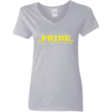 Pride Gildan Ladies' 5.3 oz. V-Neck T-Shirt CustomCat