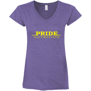 Pride Gildan Ladies' Fitted Softstyle 4.5 oz V-Neck T-Shirt CustomCat