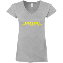 Pride Gildan Ladies' Fitted Softstyle 4.5 oz V-Neck T-Shirt CustomCat